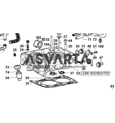 Gasket cylinder head 2 notches LDW502